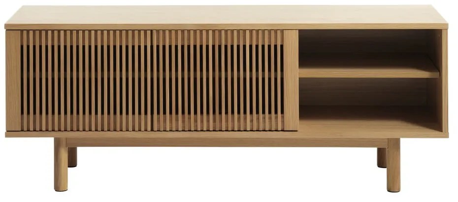 Маса за телевизор от декор от дъб в естествен цвят 143x55 cm Tiber – Unique Furniture