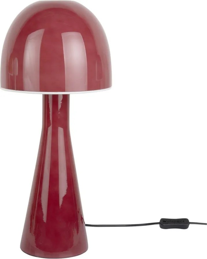 Червена настолна лампа със стъклен абажур (височина 45 cm) Bombin – Leitmotiv