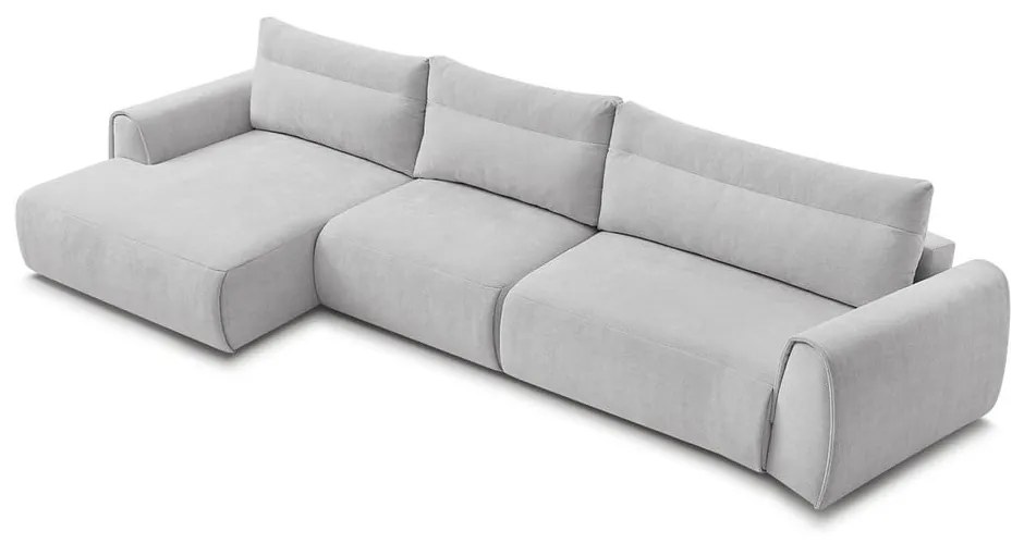 Светлосив ъглов диван Aden – Bobochic Paris