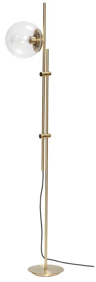 Подова лампа в месингов цвят със стъклен абажур (височина 147 cm) Bubble – Hübsch