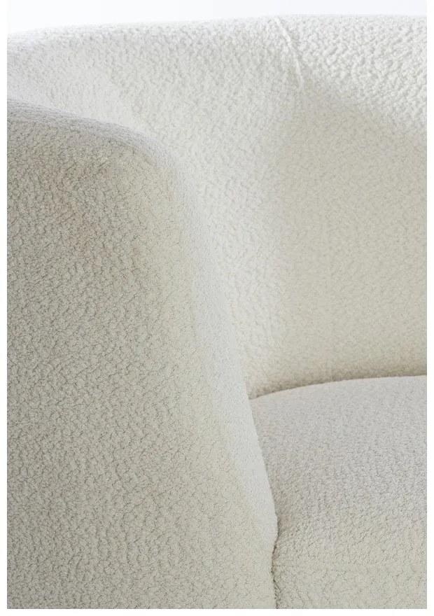 Бяло кресло от плат букле Senja – Light & Living