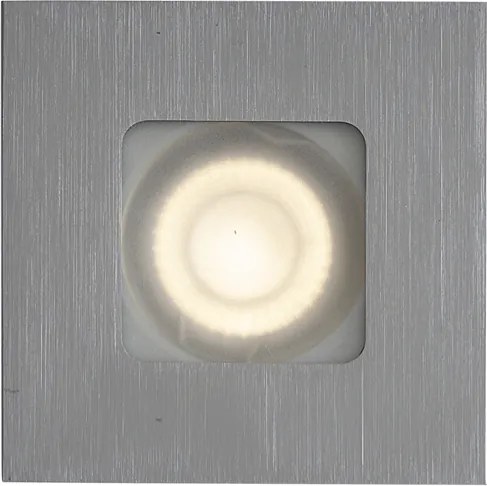 Комплект от 6 модерни вградени спота Gunmetal Square IP44 - Qure