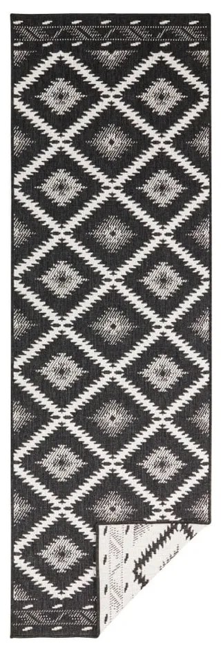 Черно-кремав килим за открито , 80 x 250 cm Malibu - NORTHRUGS