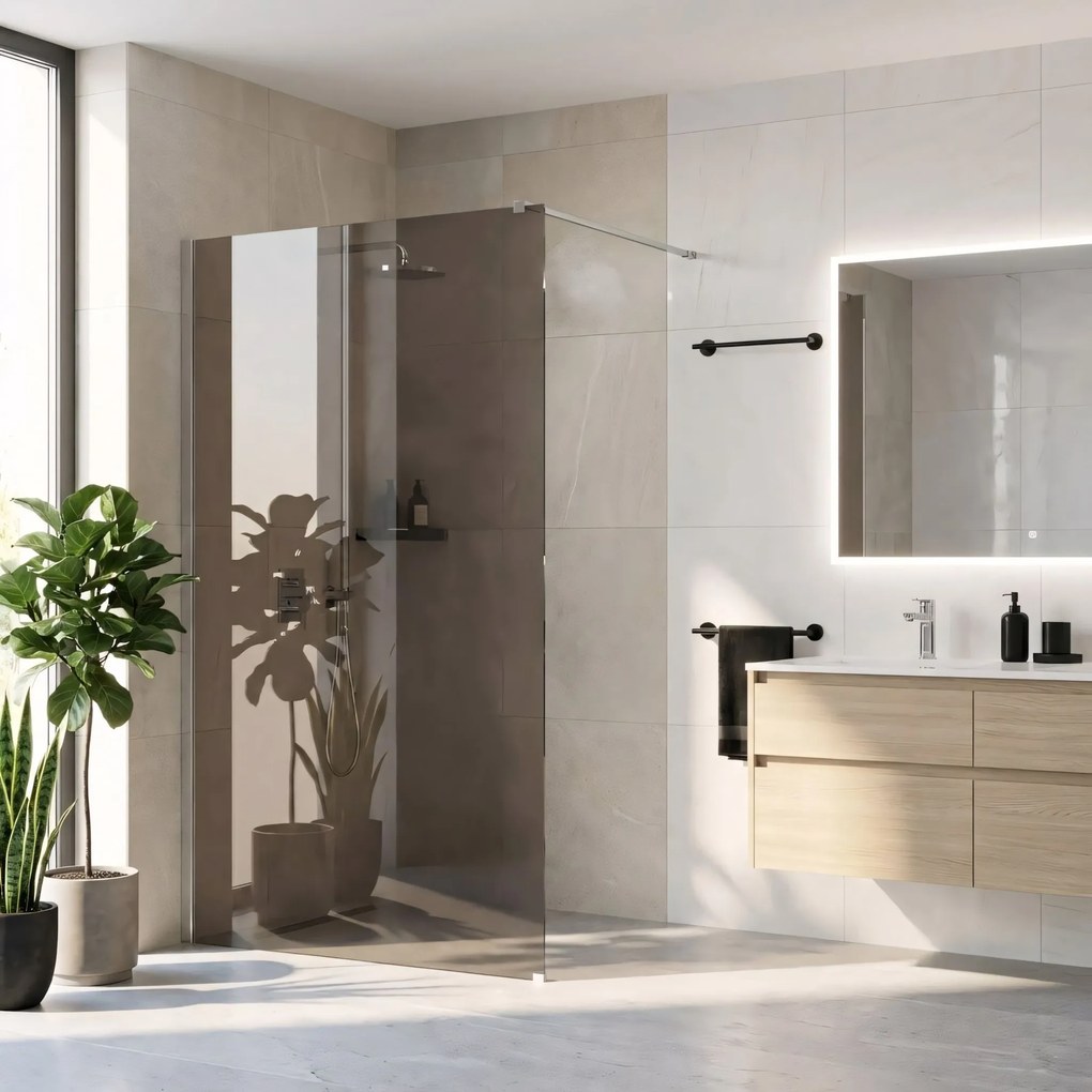 Параван за душ Rea Flexi Brown / Chrome 140