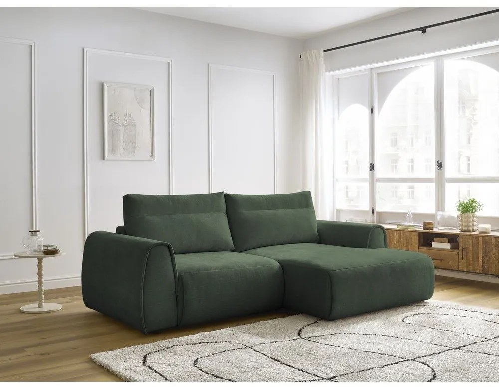 Тъмнозелен ъглов диван Aden – Bobochic Paris