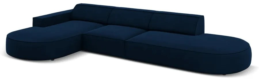 Ъглов диван от синьо кадифе (ляв ъгъл) Jodie - Micadoni Home