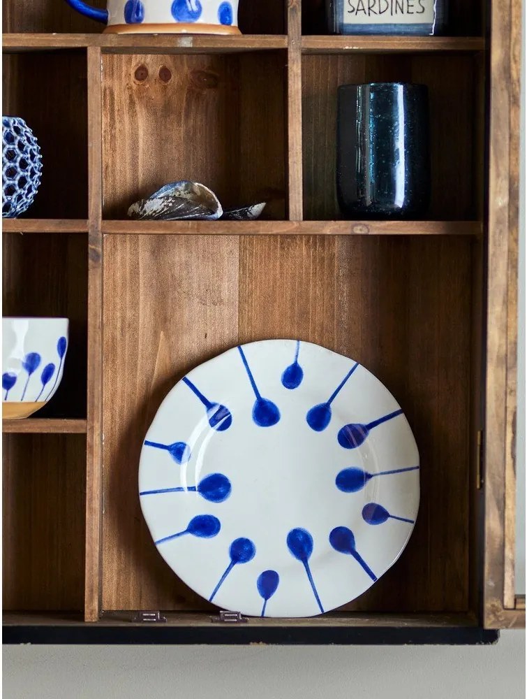 Бели/сини десертни глинени чинии в комплект 3 бр. ø 22 cm Linora – Bloomingville