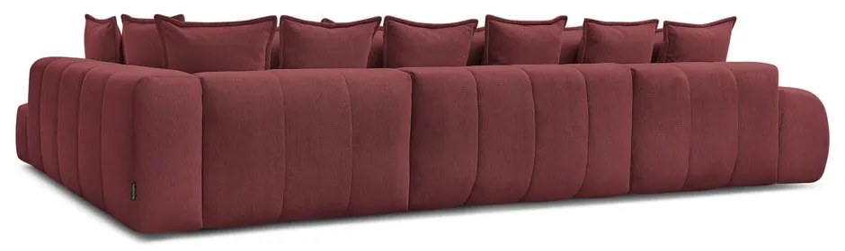 Бордо шенилов сгъваем/с място за съхранение ъглов диван (десен ъгъл/U форма) Everest – Bobochic Paris