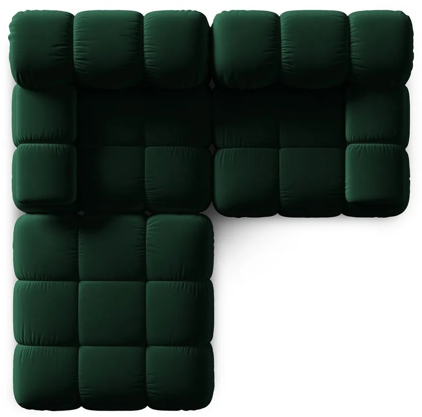 Зелен ъглов диван от кадифе Bellis - Micadoni Home