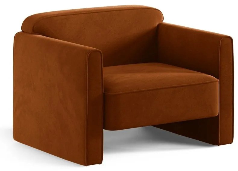 Теракотено кадифено кресло Abby – Micadoni