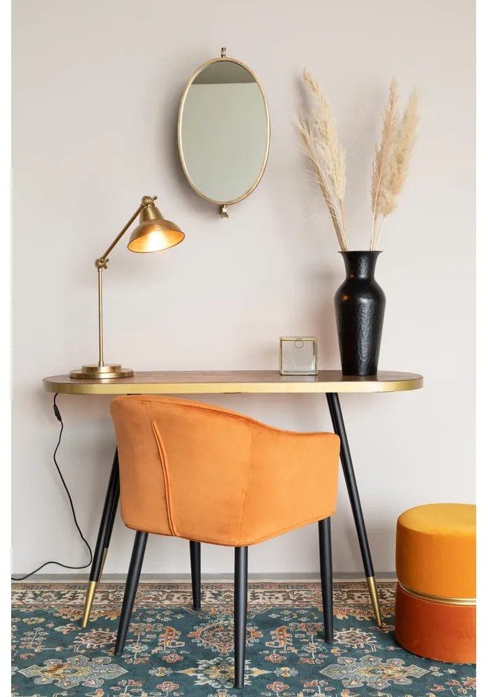 Оранжева кадифена табуретка Bubbly – White Label