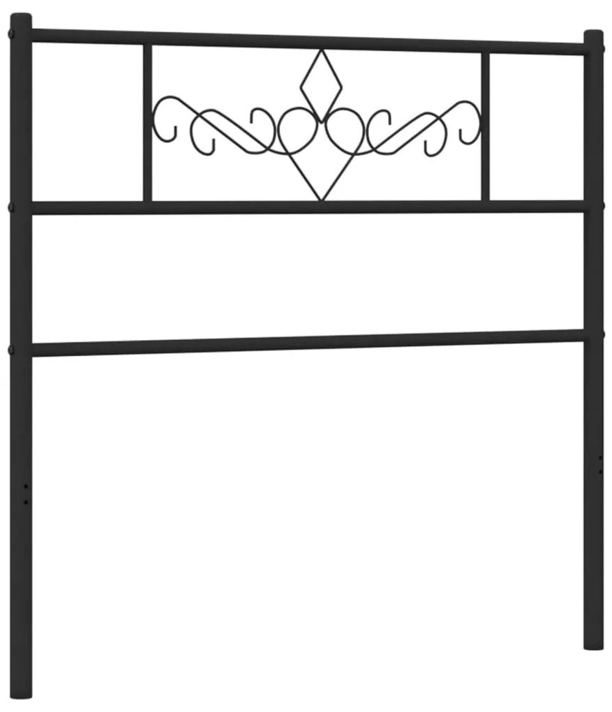 355293 vidaXL Метална резервна табла за легло, черна, 75 см