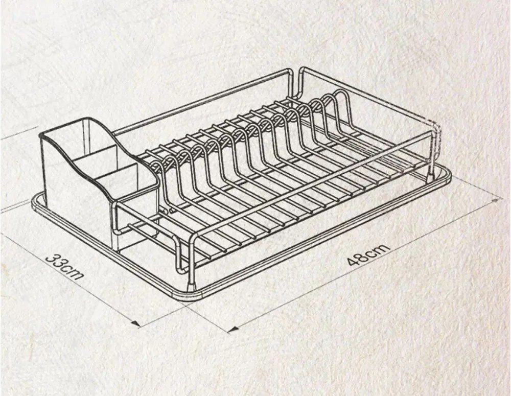 СУШИЛНИК ЗА СЪДОВЕ TEKNO TEL KB-006W , 1 ниво , бяло с черна тавичка