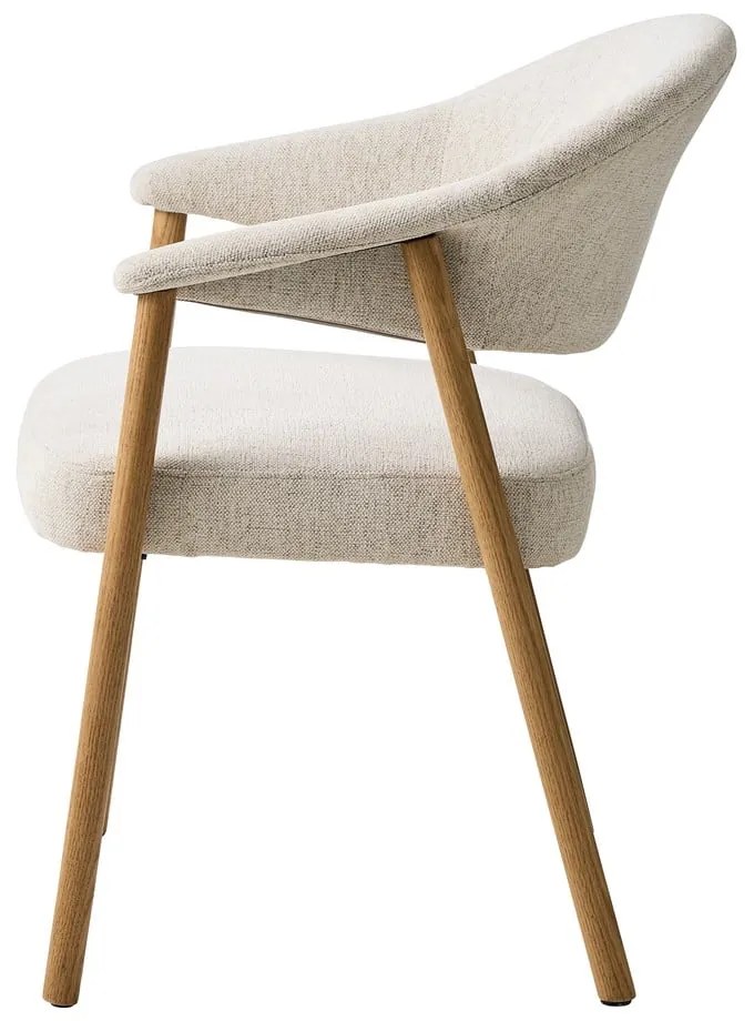 Кремави трапезни столове в комплект с подлакътници 2 бр. от масивен дъб Elk – Unique Furniture