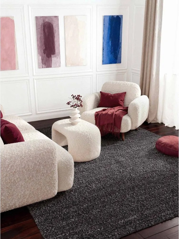 Тъмносив ръчно изработен килим от букле 120x170 cm Notting Hill Portobello – Ted Baker