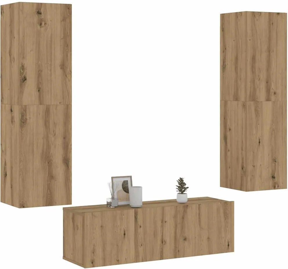 3328966 vidaXL Комплект от 3 части за монтиране на телевизор на стената