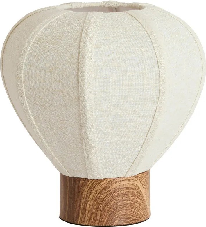 Кремава метална настолна лампа с текстилен абажур (височина 23,5 cm) Kyzo – Light & Living