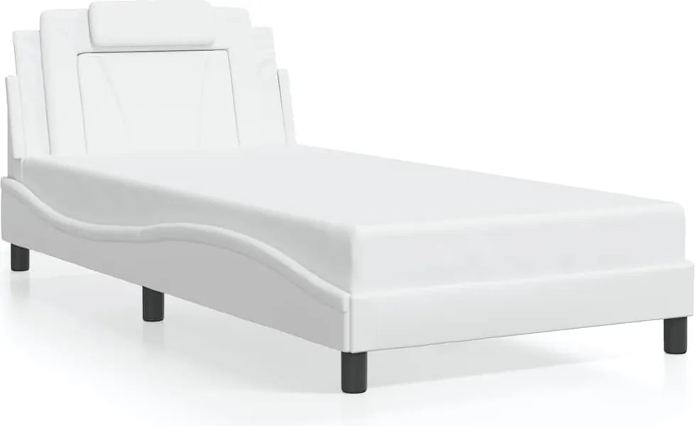 3208128 vidaXL Рамка за легло Viana без матрак, бяла 100x203 см изкуствена кожа