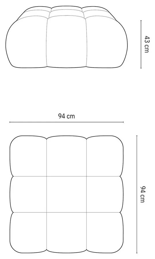 Антрацитна модулна табуретка от букле Bellis – Micadoni Home