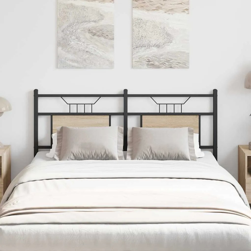 4106825 vidaXL Резервна табла за легло Дъб Сонома 140 cm Изработена дървесина и стомана