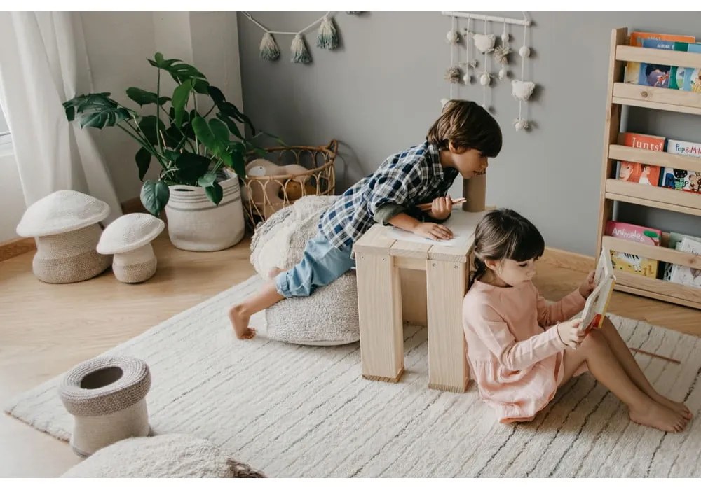 Бежова текстилна детска кошница за играчки ø 23x27 cm Mushroom – Lorena Canals