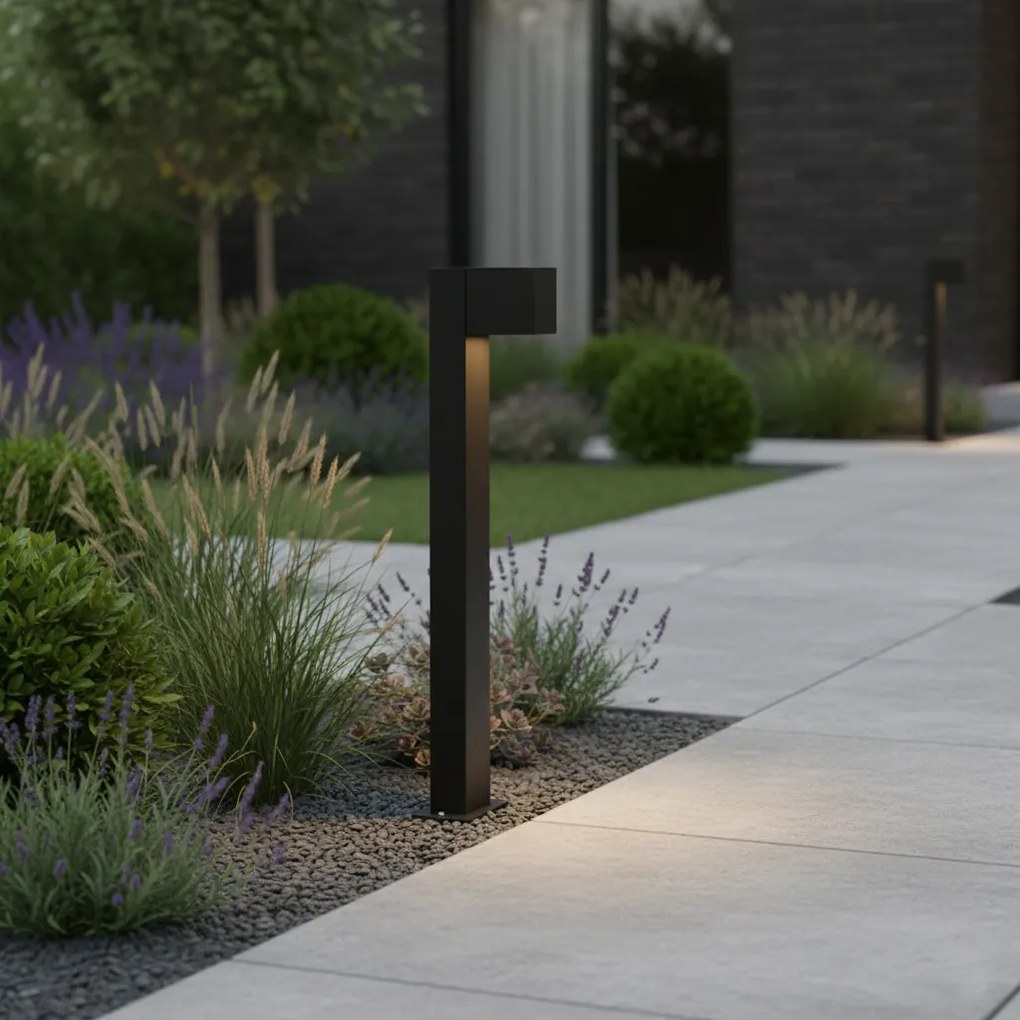 Индустриална външна подова лампа черна 65 см IP44 - Baleno