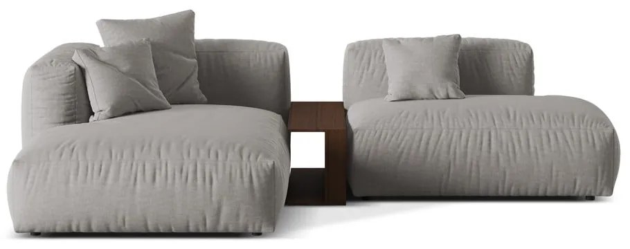 Светлосив модулен ъглов диван (ляв ъгъл) Martina – Micadoni Home