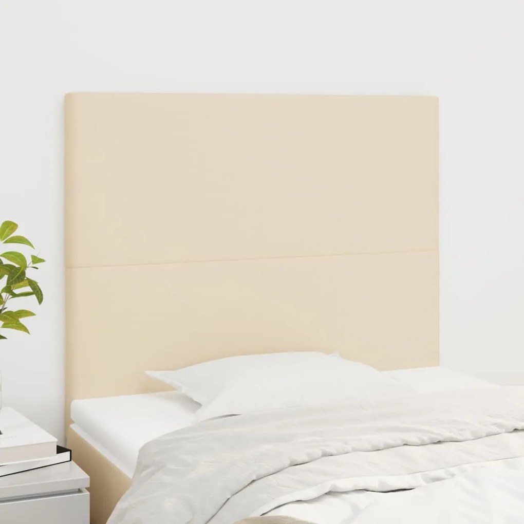 3116039 vidaXL Табла за легло, кремава, 90x5x118/128 см, плат