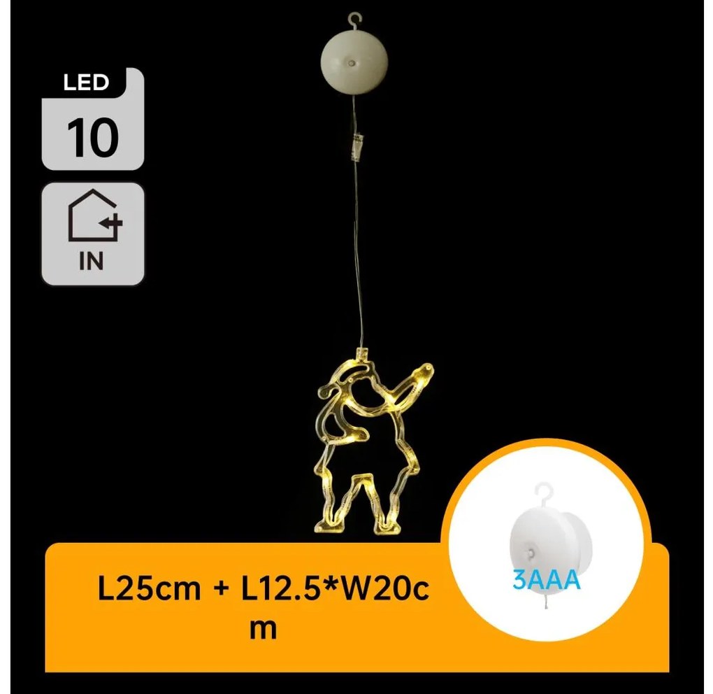 Aigostar - LED коледна украса 10xLED/3xAAA Дядо Коледа 20 см