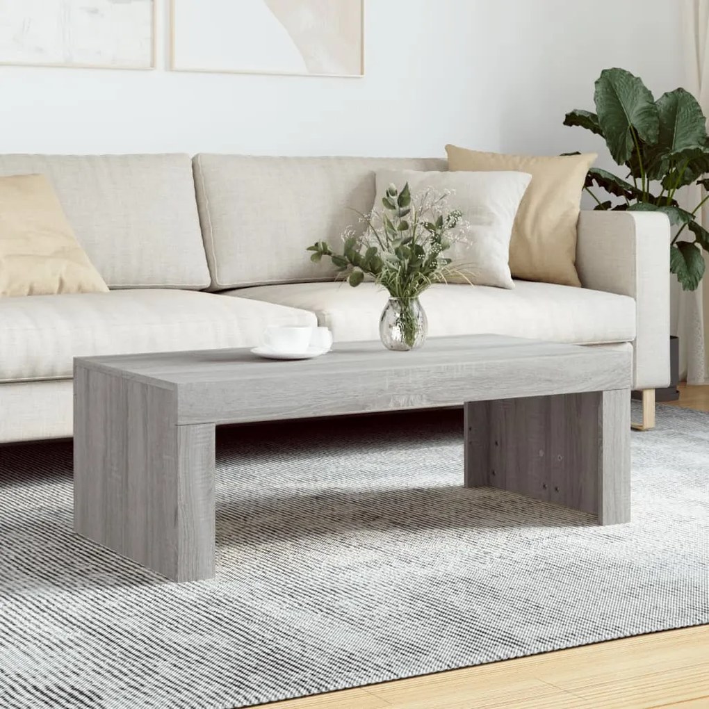 823372 vidaXL Кафе маса, сив сонома, 102x50x36 см, инженерно дърво
