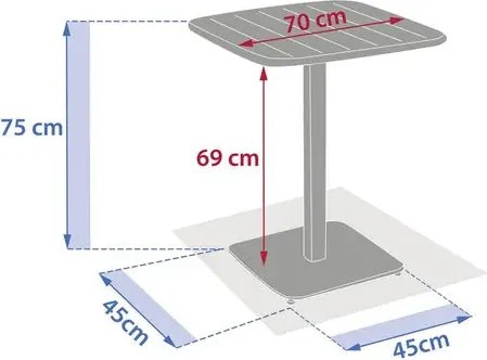 Градинска квадратна маса Hesperide Alegoria, 2 места - Клей