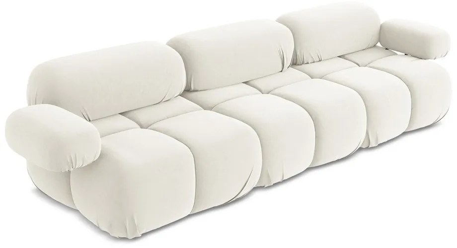 Бял кадифен модулен диван 285 cm Lokua – Makamii