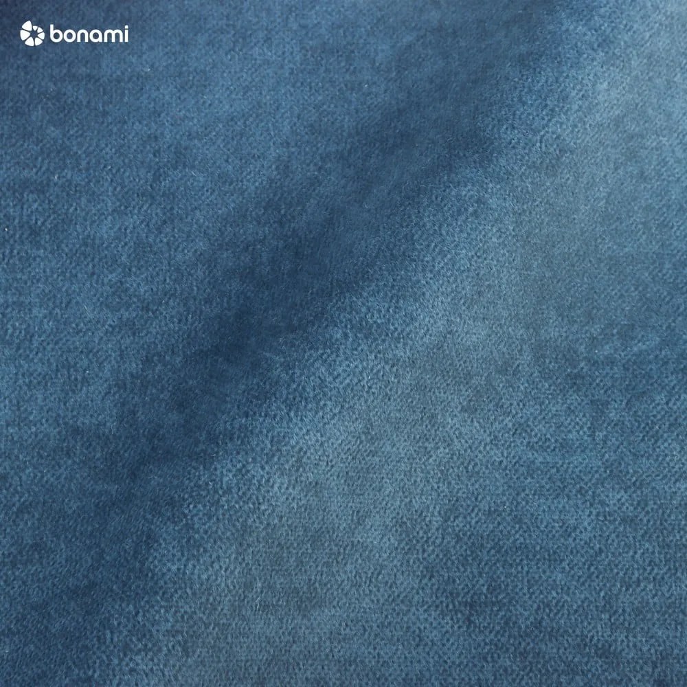 Тъмносиньо единично тапицирано легло с място за съхранение с включена подматрачна рамка 80x200 cm Lena – Ropez