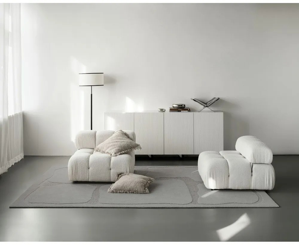 Сив вълнен килим 200x300 cm Morphic Organica – Agnella