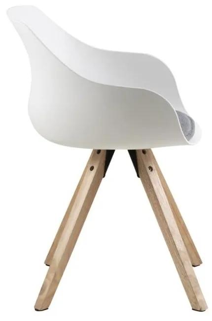 Комплект от 2 бели трапезни стола с крака от каучуково дърво Tina - Actona