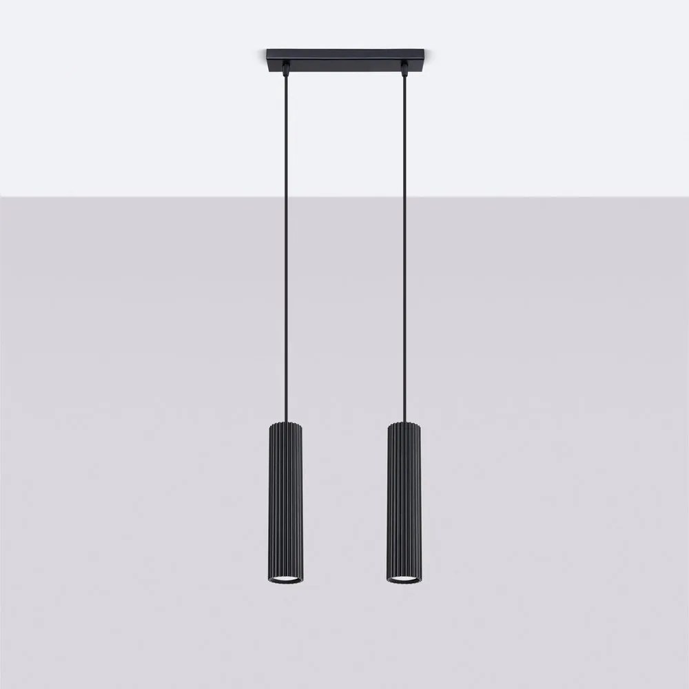 Черно висящо осветително тяло Gleam – Sollux