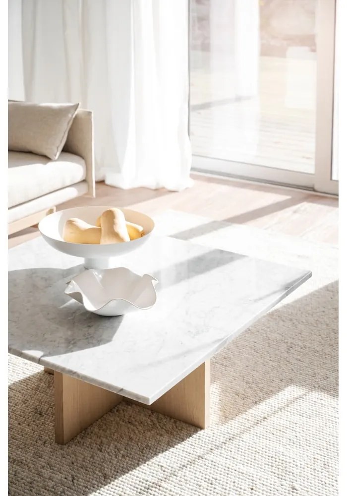 Кафява мраморна масичка за кафе 90x90 cm Brooksville - Rowico