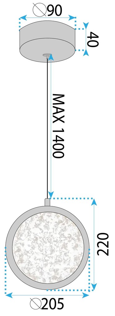 Висяща Кристална Лампа LED LHJ100-1CP Złota