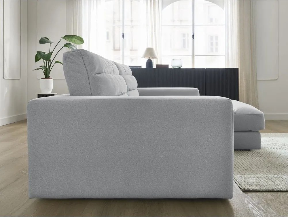 Светлосив кадифен ъглов диван (десен ъгъл) Sierra – Bobochic Paris