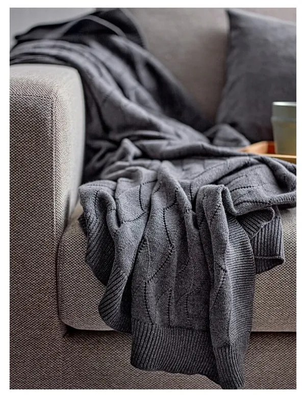 Сиво плетено одеяло 130x170 cm Gentle – Södahl