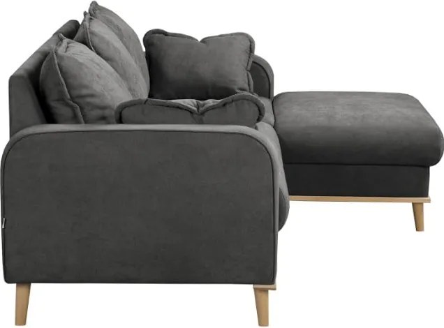 Тъмносив ъглов диван (десен ъгъл) Beata - Ropez