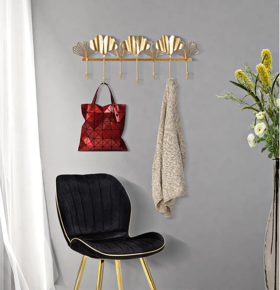 Закачалка за стена в златисто Leaves Leaf - Mauro Ferretti