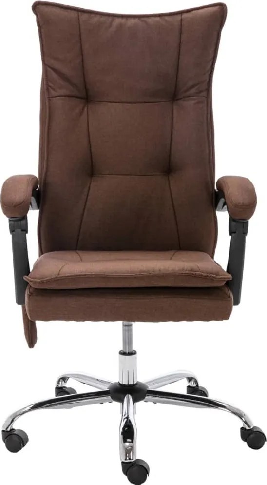 20371 vidaXL Масажен офис стол, кафяв, текстил