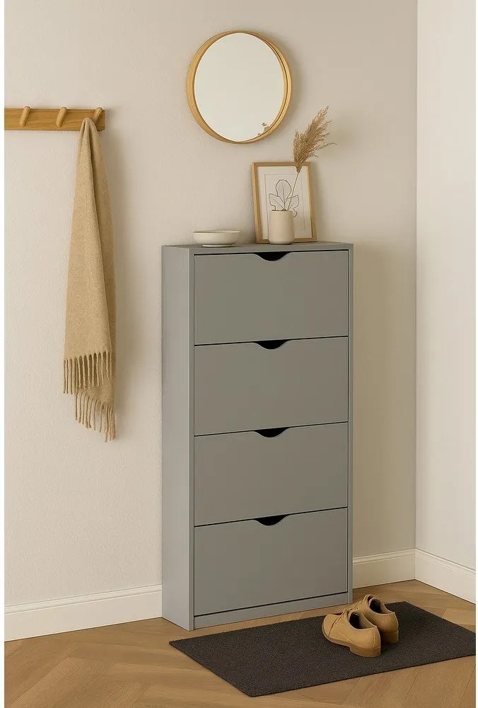 Сива накланяща се стойка за обувки 60x157x24 cm Stelo – Bonami Essentials