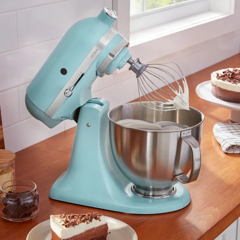 Планетарен миксер KitchenAid Artisan Elegance 5KSM125EMI Mineral water , 300W, 4.8 л, Direct drive, 10 скорости, Тюркоаз