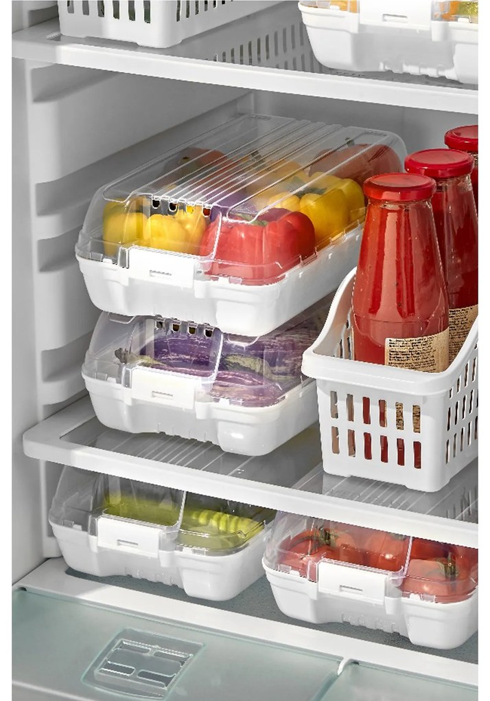 Комплект органайзери за хладилник (4 броя), цвят Бял