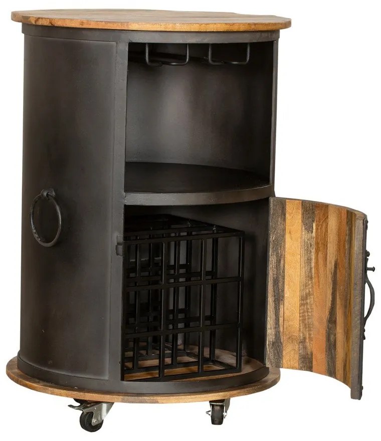 Черен метален шкаф за вино за 9 броя бутилки, 60x85 cm Luni – Interia Home &amp; Living