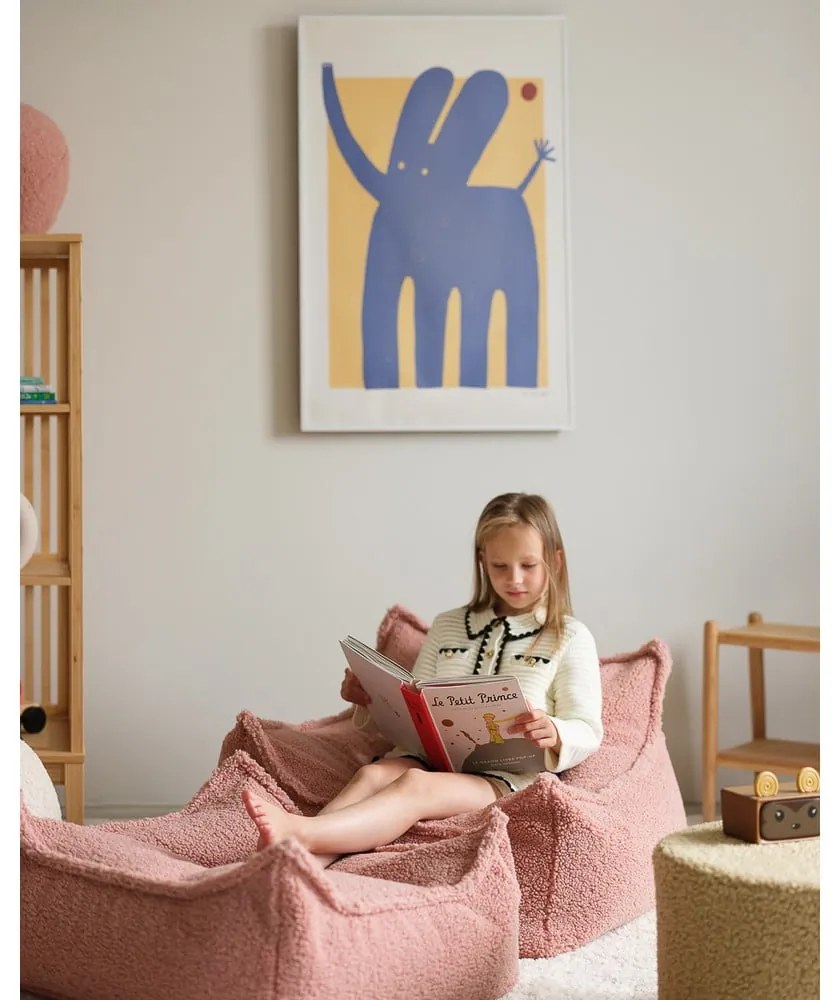 Розов детски пуф от букле Square – Wigiwama