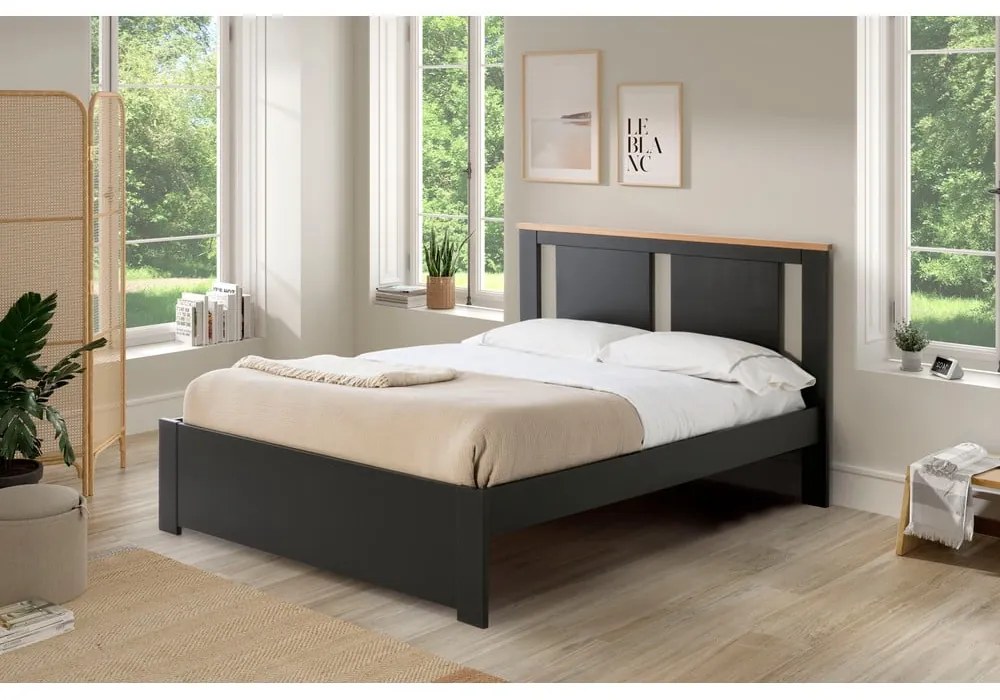 Тъмносиво двойно легло с решетка 140x190 cm Enara - Marckeric