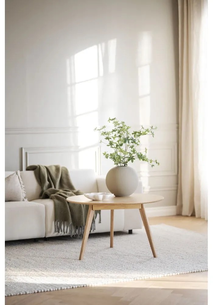 Кръгла маса за кафе в дъбов декор в естествен цвят 90x90 cm Yumi - Rowico